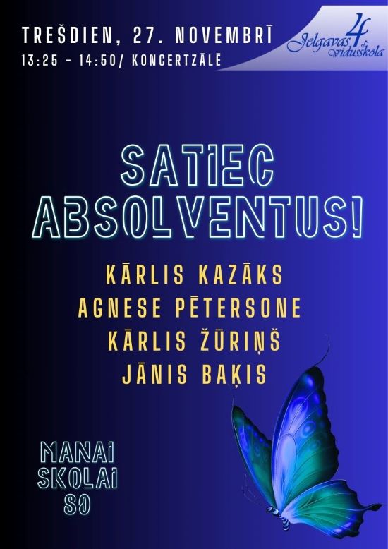 "Satiec absolventu" 27. novembrī